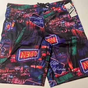 NWT Men's "Fresh Prince of Bel-Air Neon Print Board Shorts (Z)